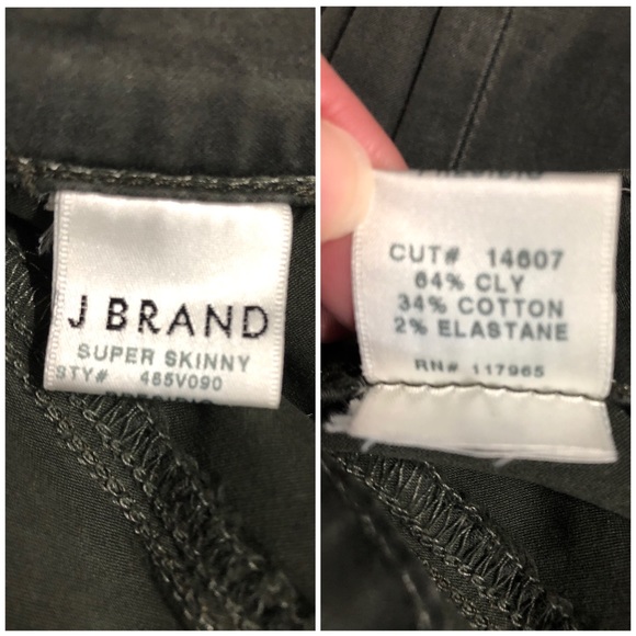 J Brand Super Skinny Dark Green Jeans Size 29 - Picture 8 of 8